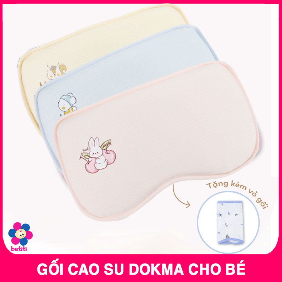 Gối cao su non cho bé dokma cao su non mềm mại chống méo đầu, bẹp đầu cho trẻ sơ sinh - goi nam cho be, goi chong meo dau cho be, goi cao su non cho be, goi em be, gối chống bẹp đầu - gối cao su non dokma