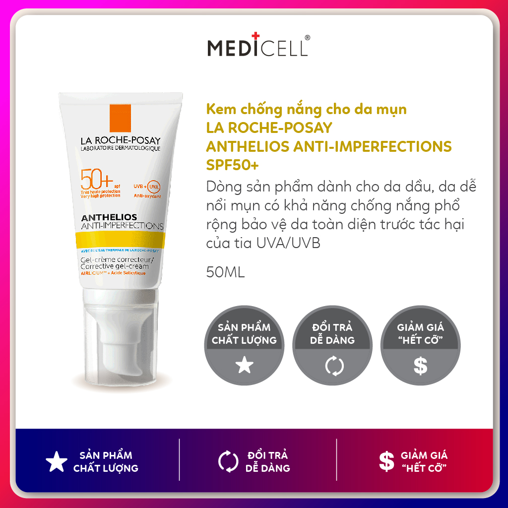 Kem chống nắng cho da mụn la roche-posay - anthelios anti-imperfections spf50+