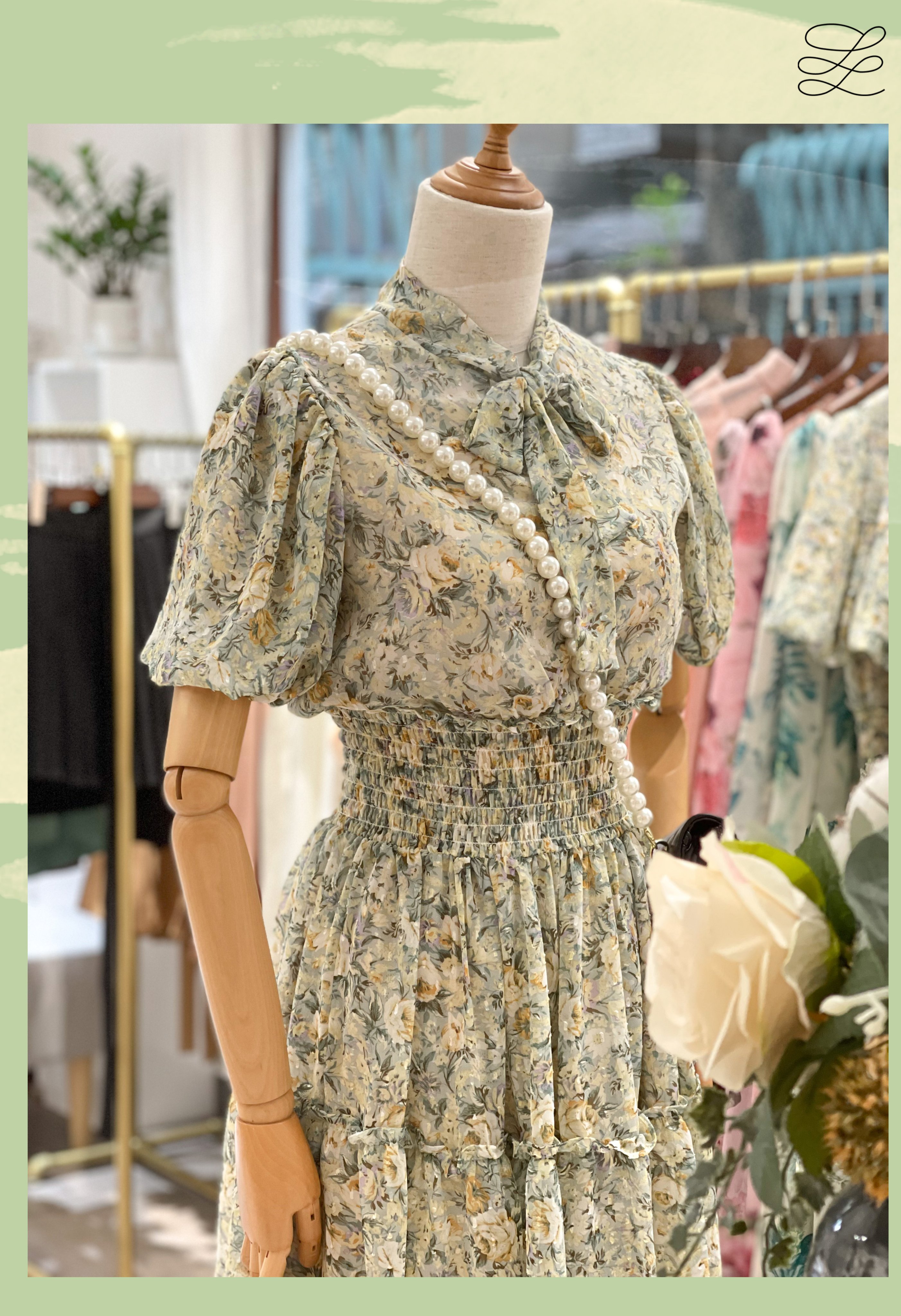 Đầm voan nữ rosé dress - leila closet