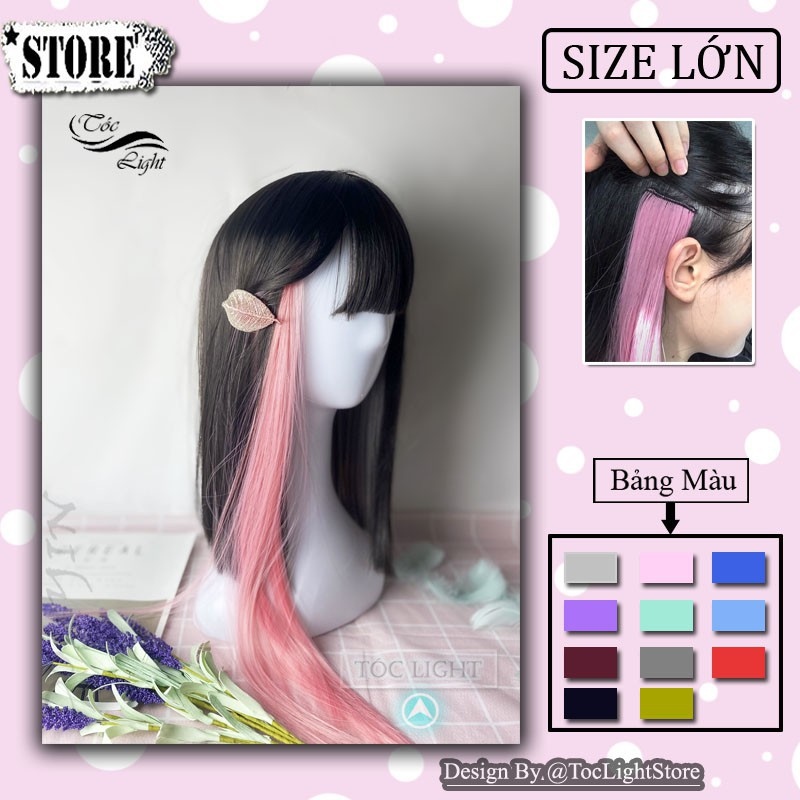 Tóc giả highlight thời trang nữ⚡𝐇𝐈̀𝐍𝐇 𝐀̉𝐍𝐇 𝐓𝐇𝐀̣̂𝐓⚡.Tóc kẹp light nhiều màu dài 60cm  màu rêu xám khói bạch kim đủ màu