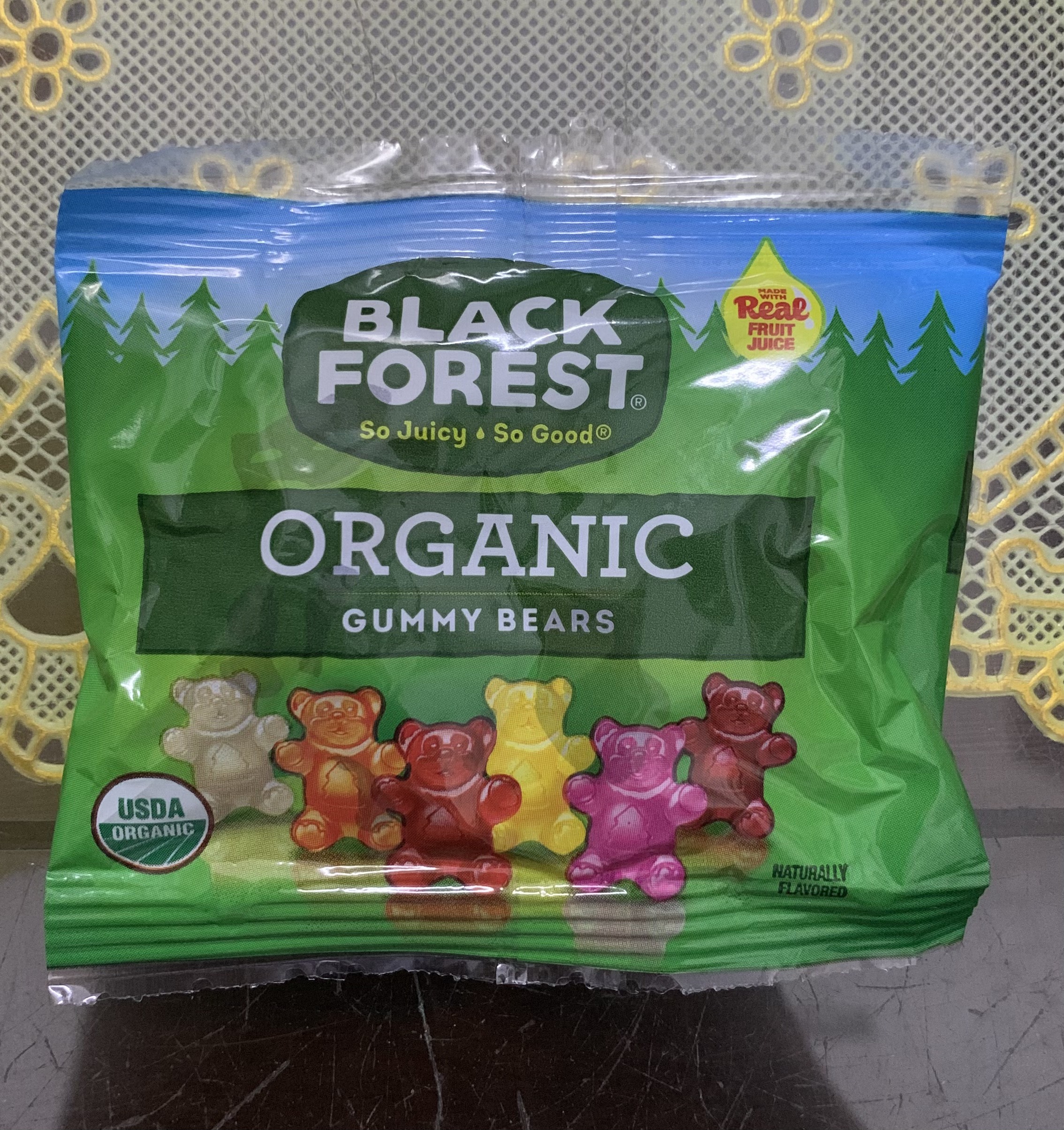 Hàng MỸ10 2024Kẹo Dẻo Organic Gummy Bear BLACK FOREST 23g gói