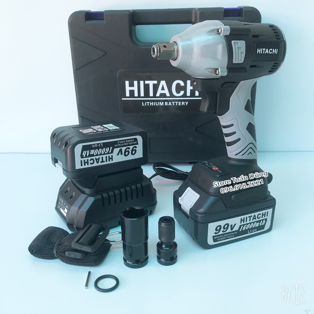 Máy siết bulong Hitachi 99V KHÔNG CHỔI THAN TẶNG ĐẦU KHẨU 22 1 ĐẦU CHUYỂN VÍT - Siết mở mọi thứ thật dễ dàng và an toàn