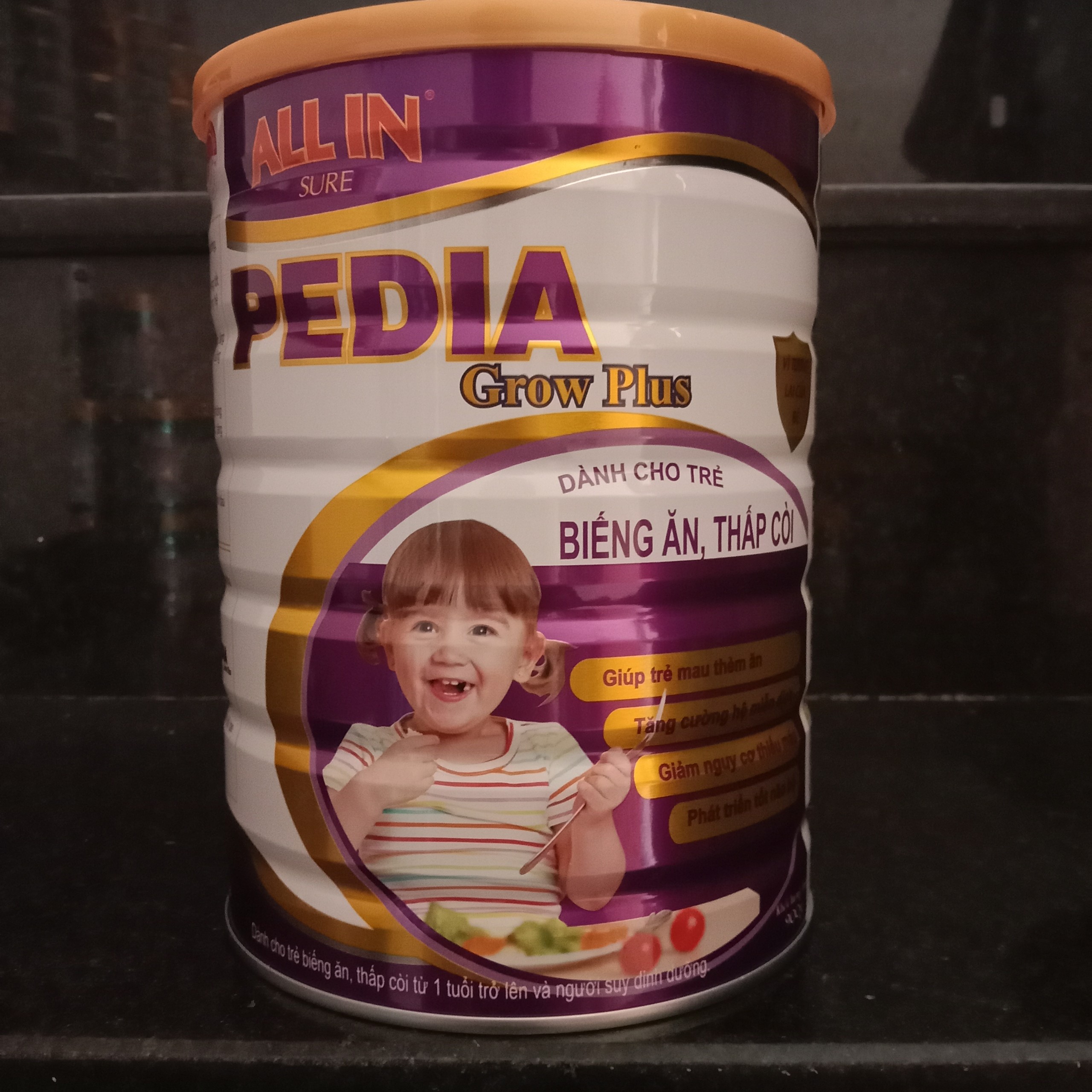 Sữa cho trẻ biếng ăn chậm tăng cân all in sure pedia 900g - sữa biếng ăn