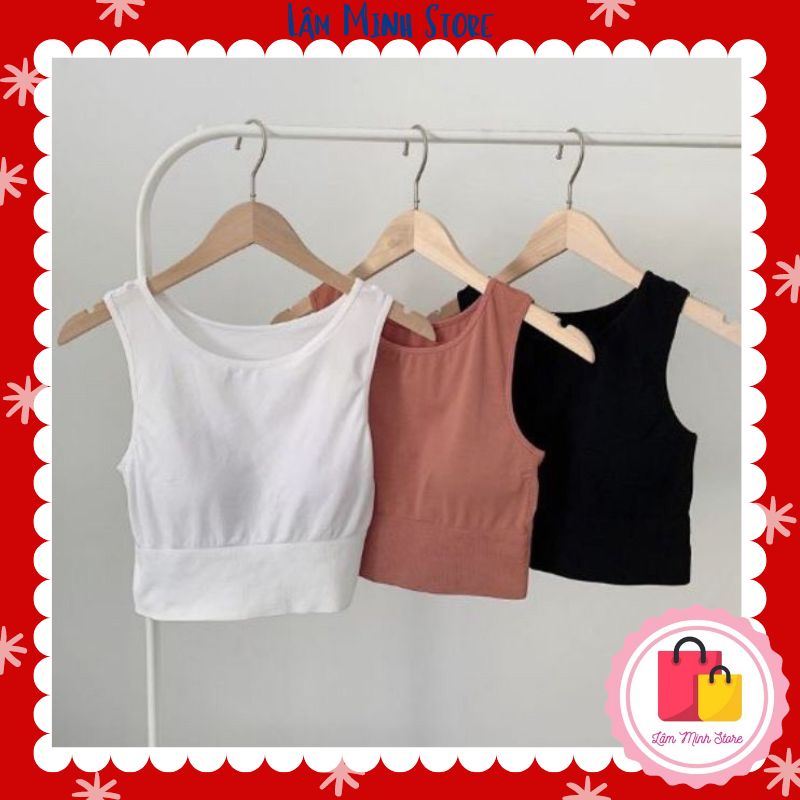 Áo ba lỗ nữ - áo croptop đen trắng thun body chất liệu nhập khẩu cao cấp dáng ôm áo bra mẫu mới 326