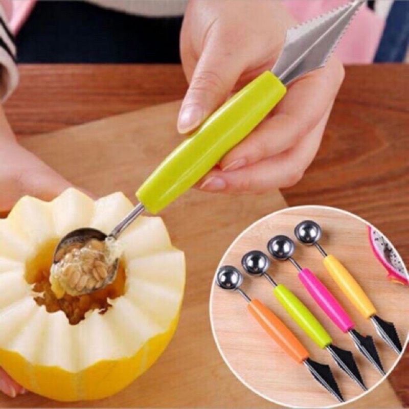 Dụng cụ tỉa, cắt, múc trái cây hoa quả 2 đầu