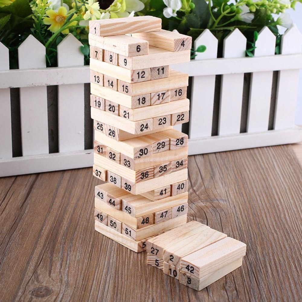 Bộ đồ chơi rút gỗ 48 thanh dài 5cm