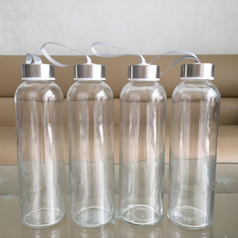 Bộ 4 bình thủy tinh dây xách nắp bạc 500ml