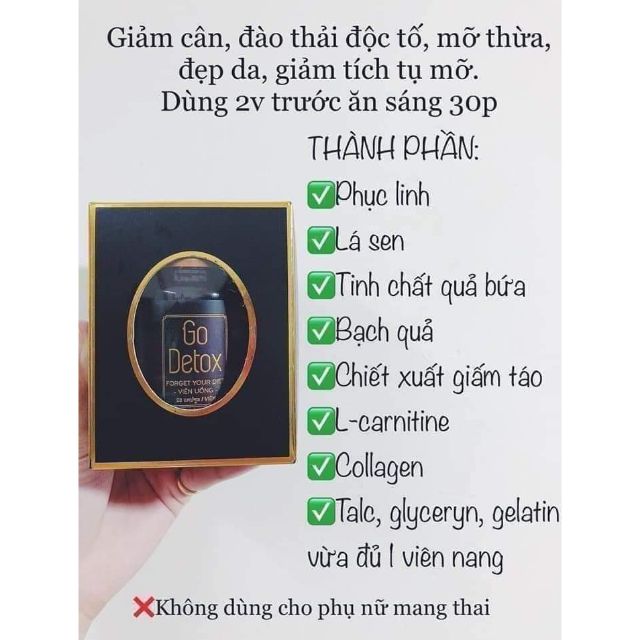 [HCM]Trà viên Go detox chính hãng KHÔNG tặng trà hoa