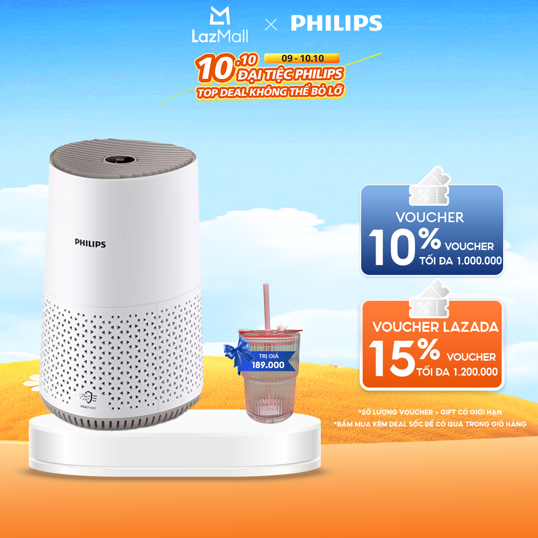 Máy Lọc Không Khí Philips AC0650/10 - Lọc Khí Phòng 44M2 - Bộ Lọc Hepa - Kết Nối App Air - Hàng Phân Phối Chính Hãng