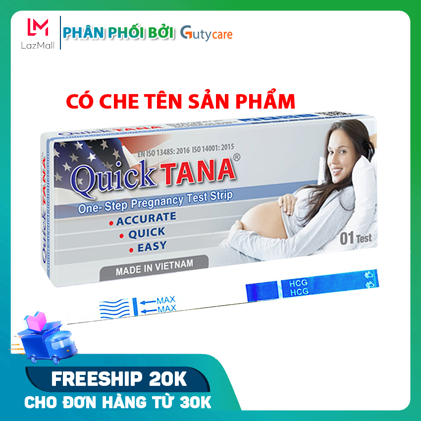 Que thử thai Quicktana, Dụng cụ phát hiện thai sớm nhanh chóng, đơn giản và chính xác – Hộp 1 que - Guty Care
