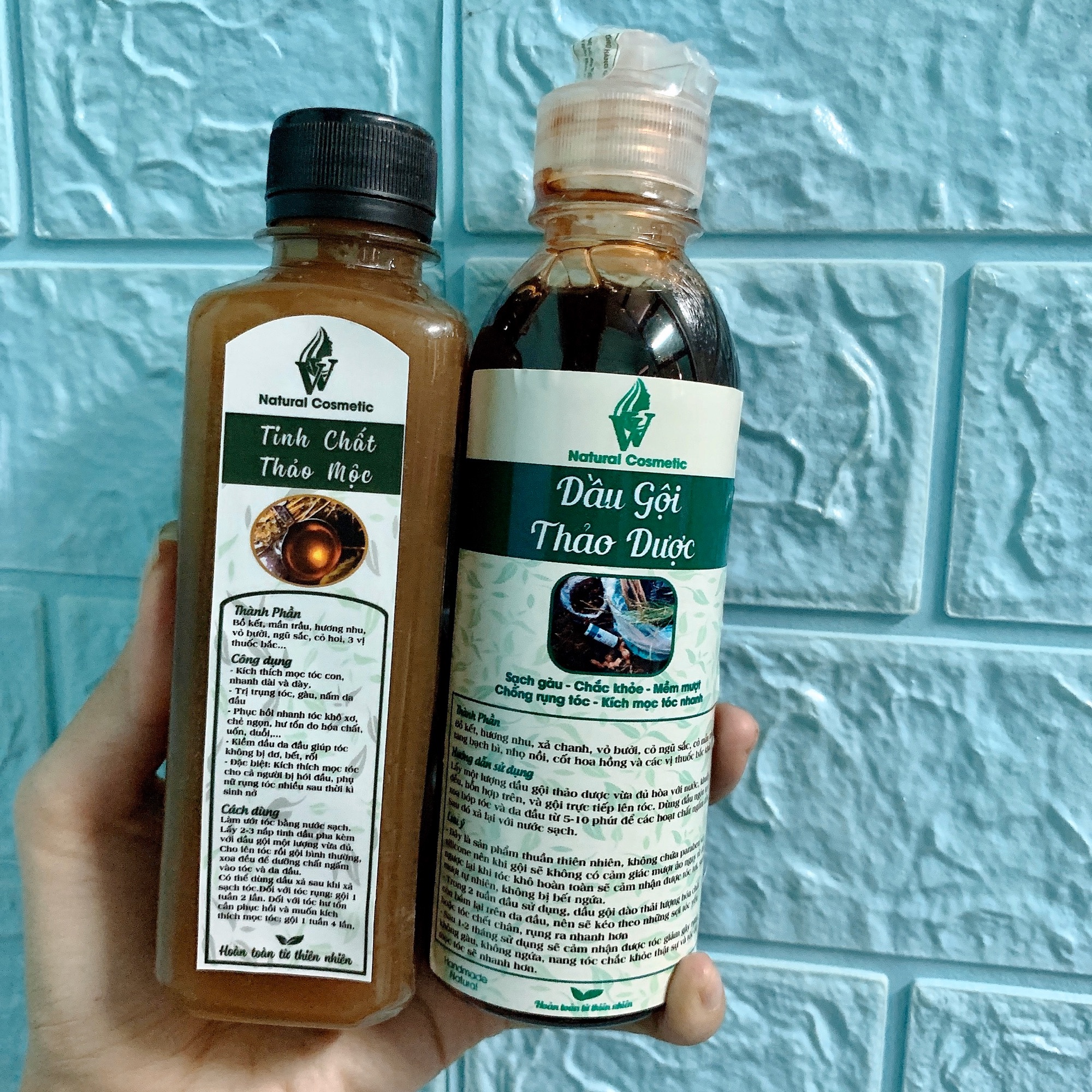 Combo dầu gội và 1 chai tinh chất thảo mộc