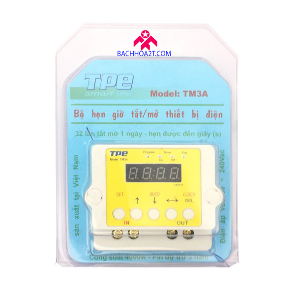 Bộ hẹn giờ tắt mở thiết bị điện tpe - tm3a