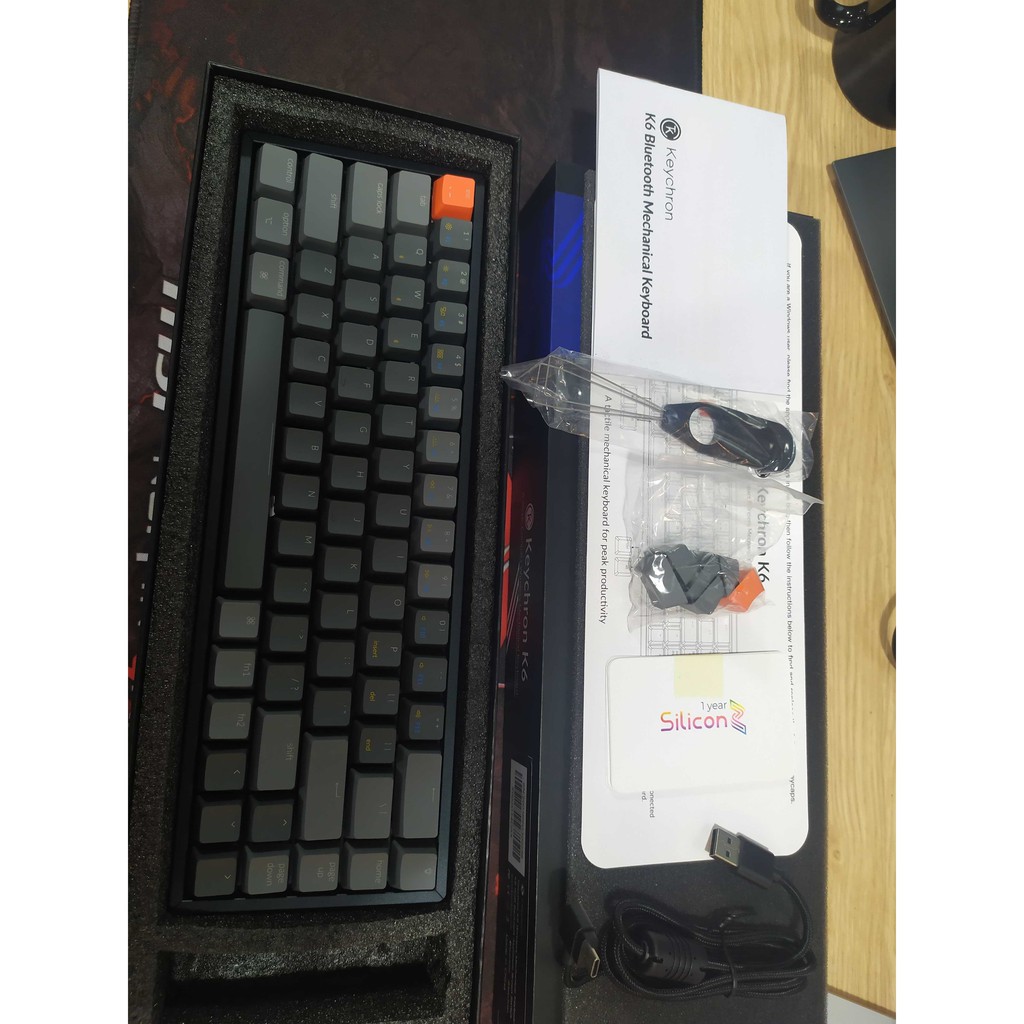 Keychron K6 - Bàn phím cơ Keychron K6 RGB wireless Nhôm Hotswap