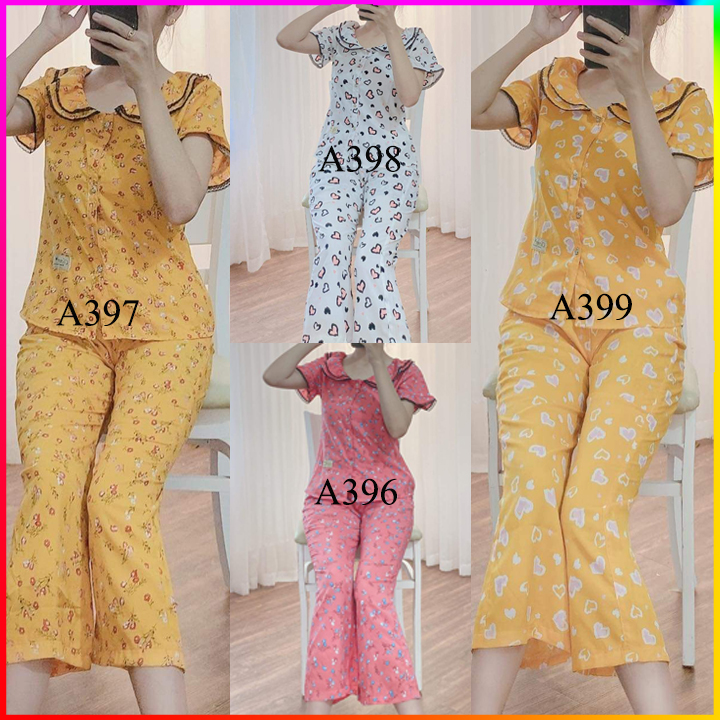 Đồ bộ mặc nhà vải lụa ống rộng