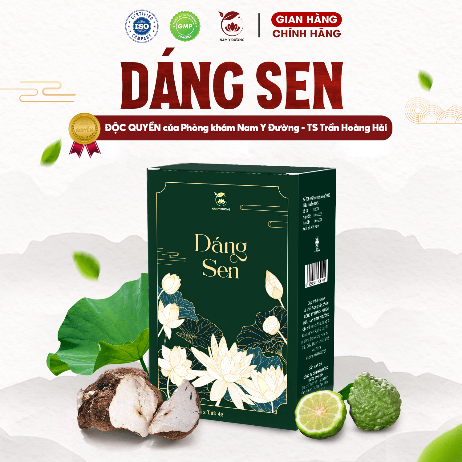 Trà giảm cân Dáng sen Nam Y đường dạng túi lọc tiện lợi giúp đào thải tiêu mỡ 35 túi lọc