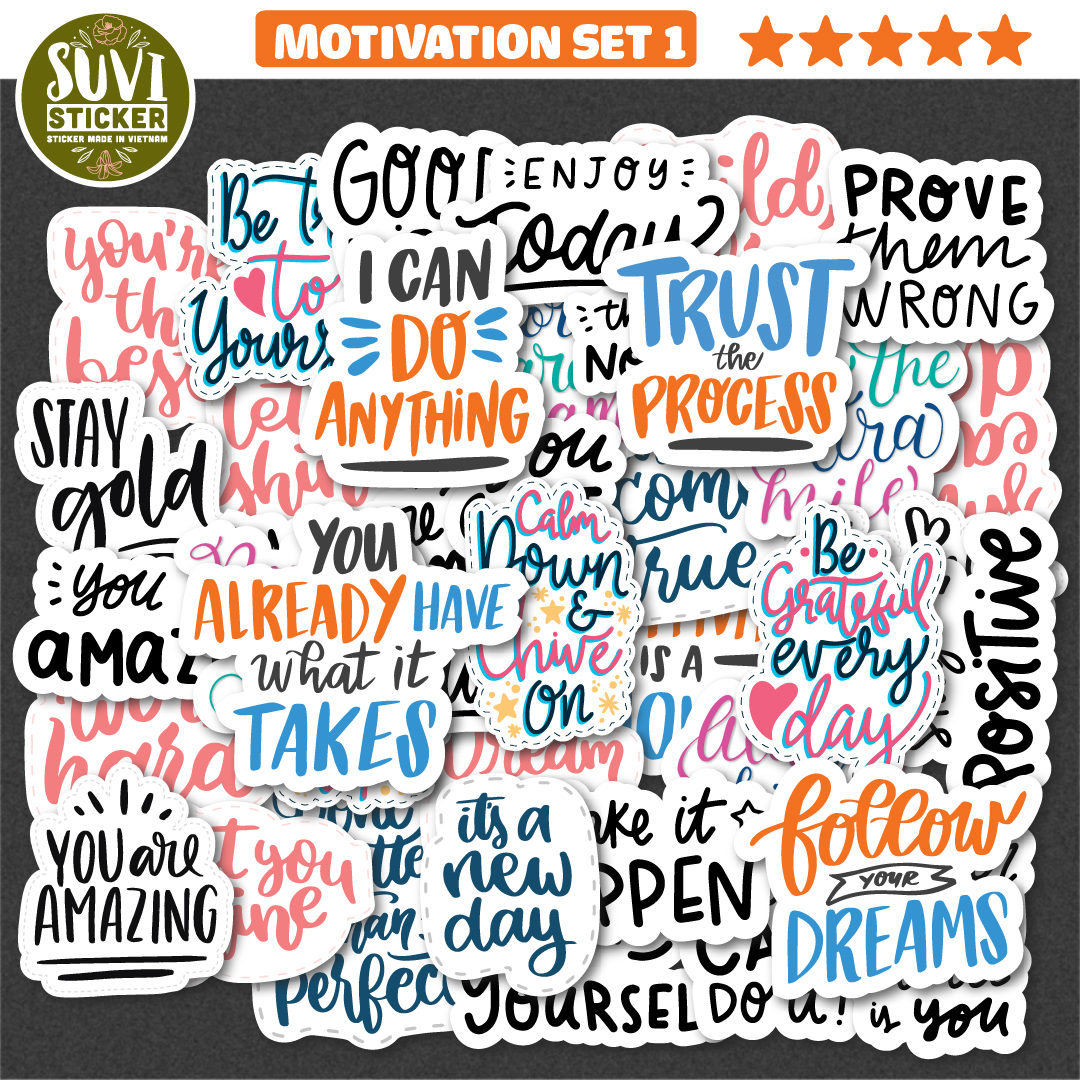 Sticker Movation Set 1 chống nước dán nón bảo hiểm, xe, laptop, điện thoại, vali