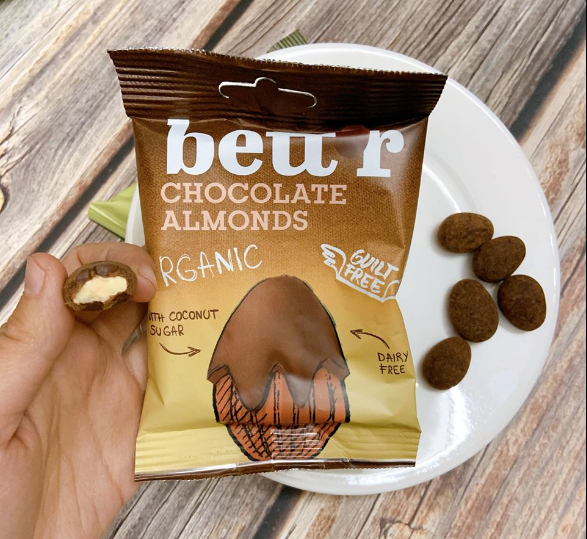 Socola hữu cơ viên phủ hạt hạnh nhân Bettr 40g