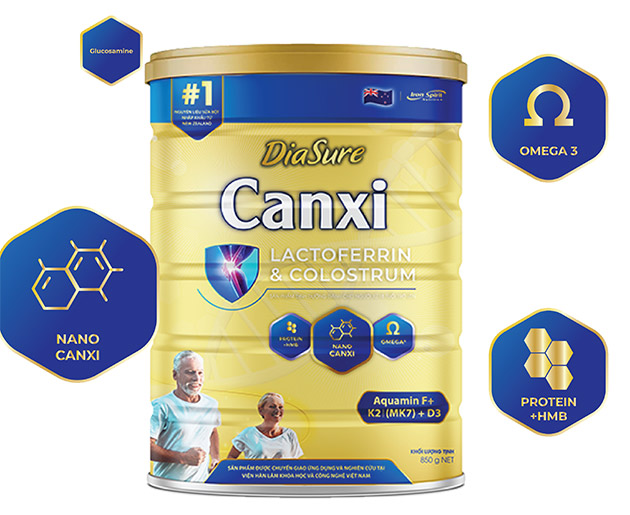 (COMBO 2 LON) Sữa Non Diasure Canxi Xương Khớp - Bổ Sung Canxi Nano Hương Vani 850g