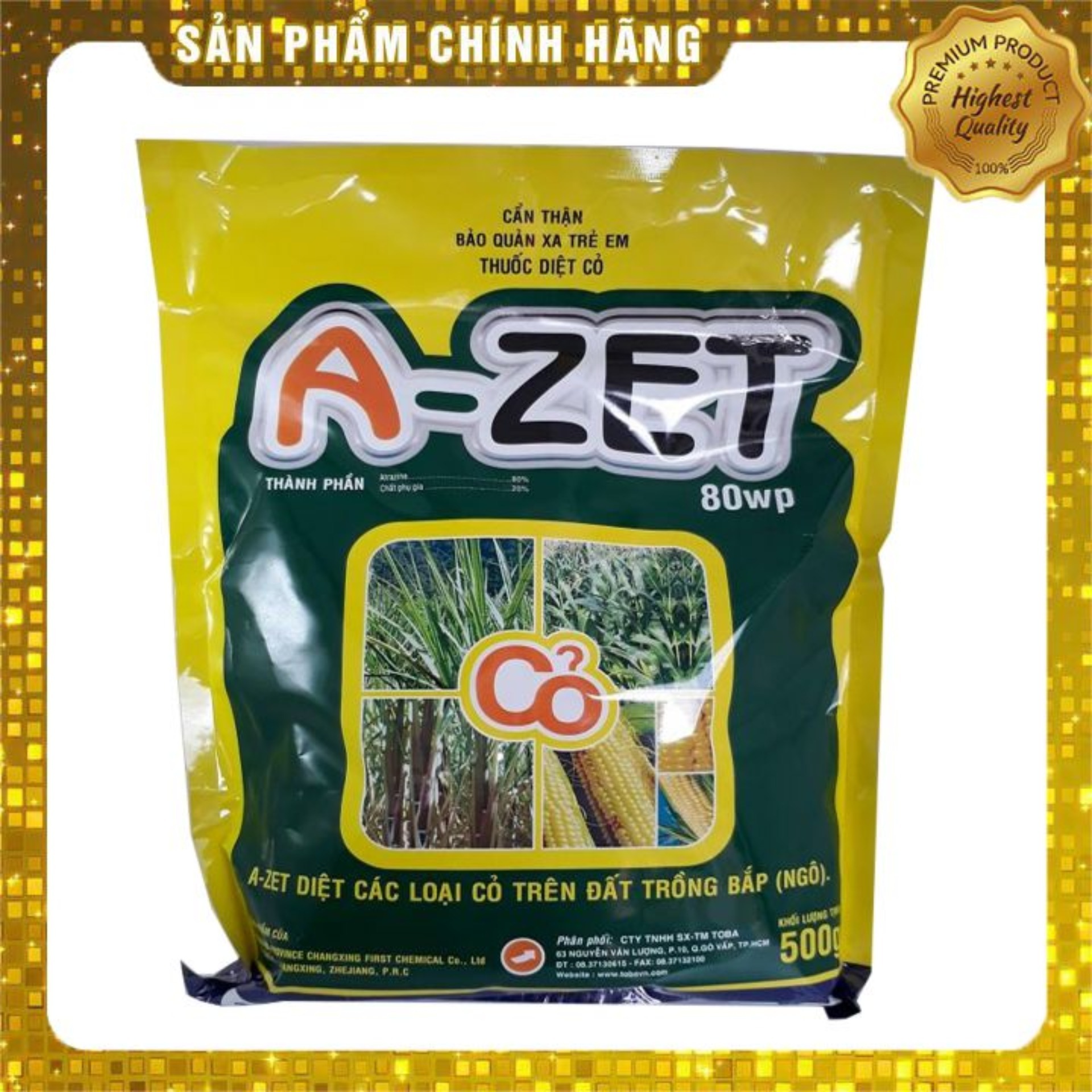 Thuốc Trừ Cỏ Ngô (Bắp) AZET 800WP 500g Trừ Các Loại Cỏ Trên Ruộng Ngô, Dứa, Mía, Hiệu Quả Cao