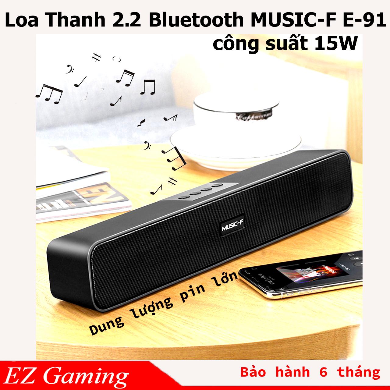 [HCM]Loa Thanh soundbar 2.2 Bluetooth Mucsic-F E91 15W Pin dung lượng lớn âm thanh sống động Hổ trợ thẻ nhớUSB Jack 3.5.