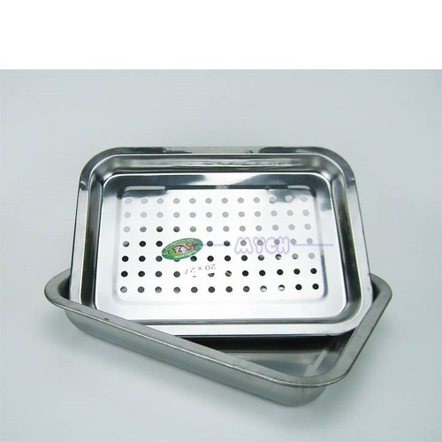 Bộ Khay kèm mâm úp ly bằng inox 36x27 cm có hứng nước. Kệ úp chén để ráo nước