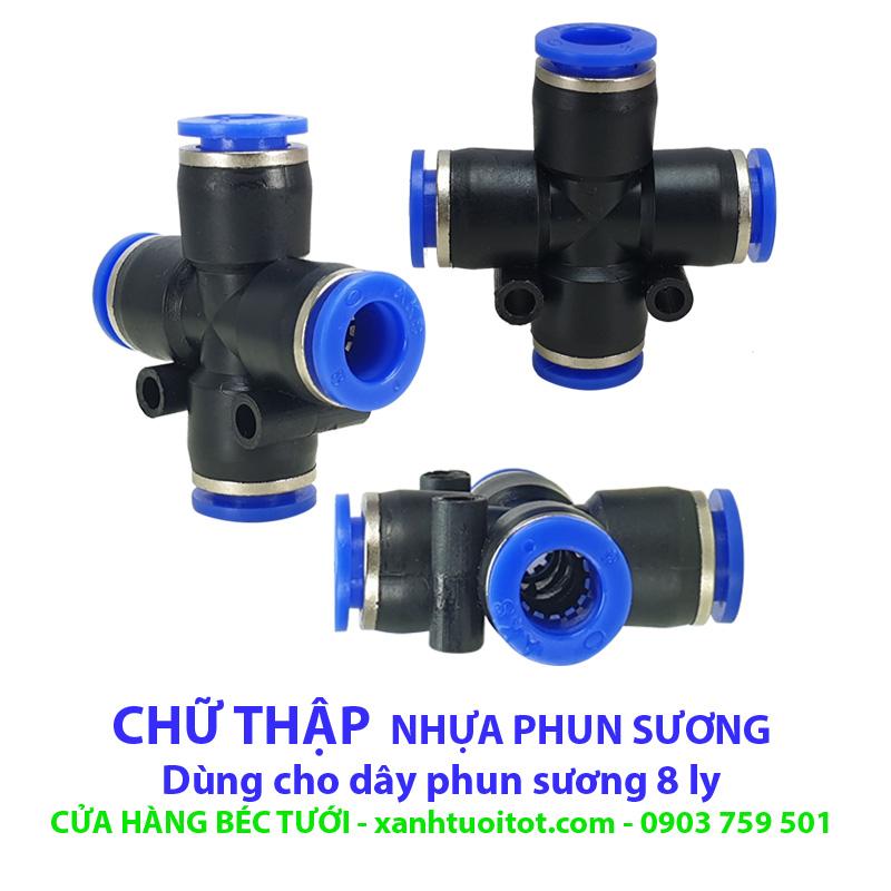 Chữ thập nhựa dây phun sương 8 ly