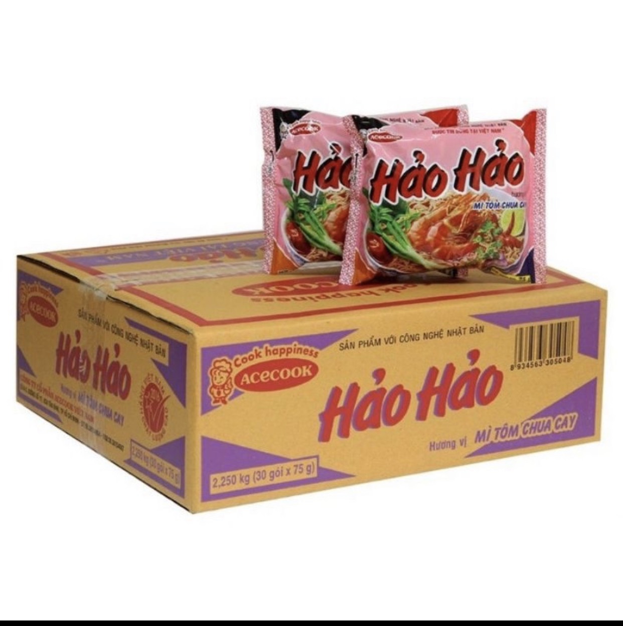 Thùng Mì Hảo Hảo vị tôm chua cay gói 75g