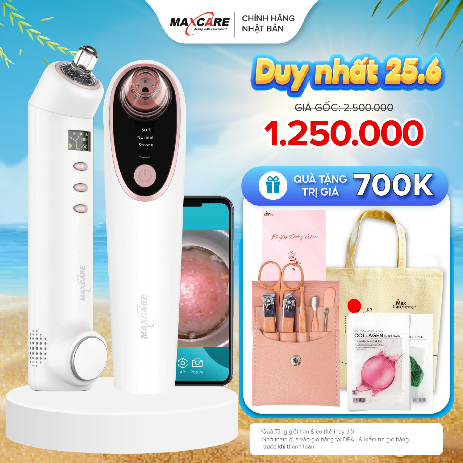 Máy hút mụn đầu đen tích hợp camera soi da maxcare max666pro phiên bản cao cấp, kết nối app, zoom x20, lực hút mạnh