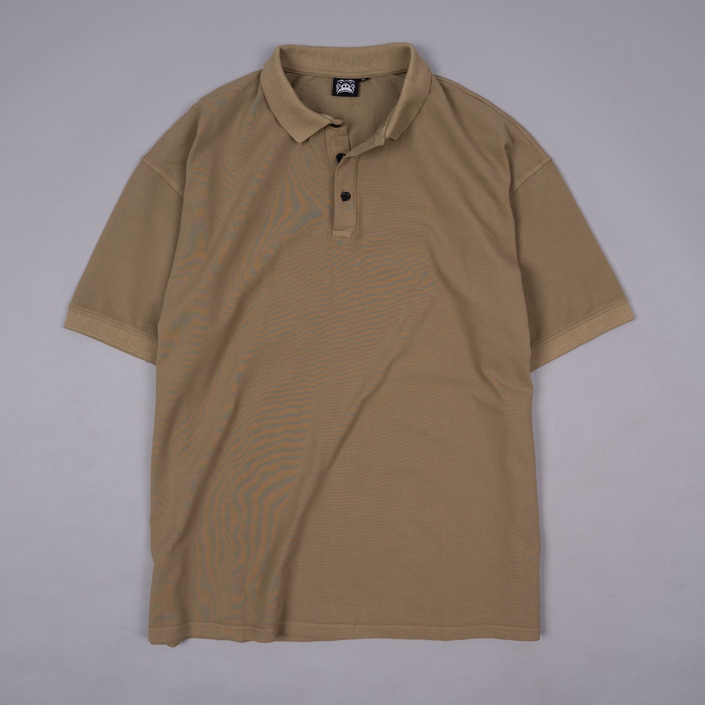 Áo thun polo gori - rêu wash