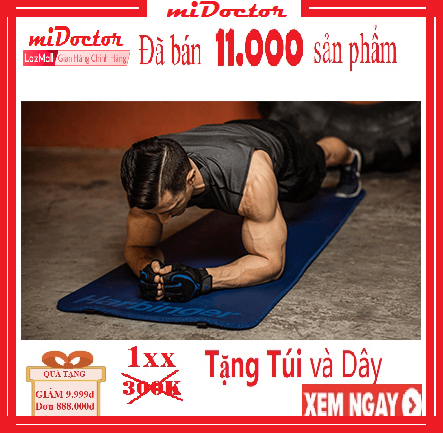 Thảm Tập Gym Tại Nhà, Thảm Tập Thể Dục Tại Nhà, Thảm Tập Thể Hình + Tặng Túi Đựng và Dây Buộc - Hàng Chính Hãng miDoctor