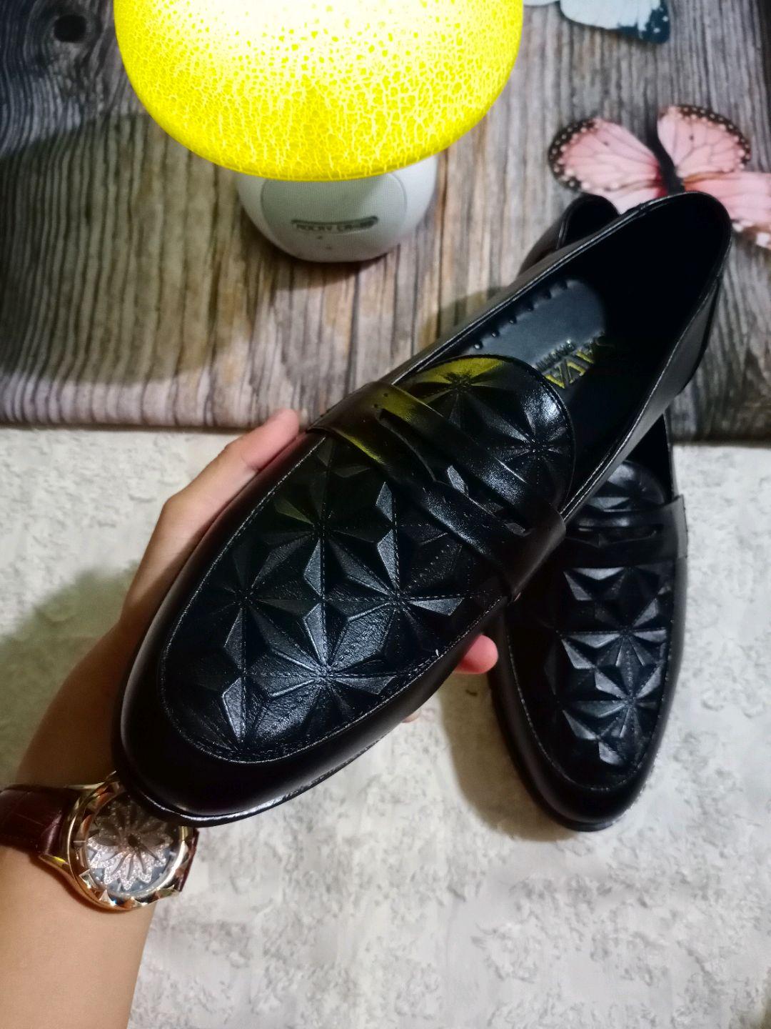 giầy lười da bò nam mẫu 3d mới nhất giầy công sở nam kiểu cách mới MS1088989