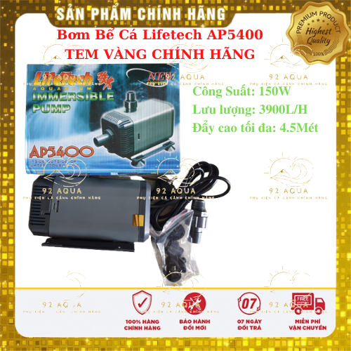 [Chính hãng] Bơm Bể Cá Lifetech AP5400 (150W - 3900L/H - 4.5M) - Máy Bơm Nước Hồ Cá