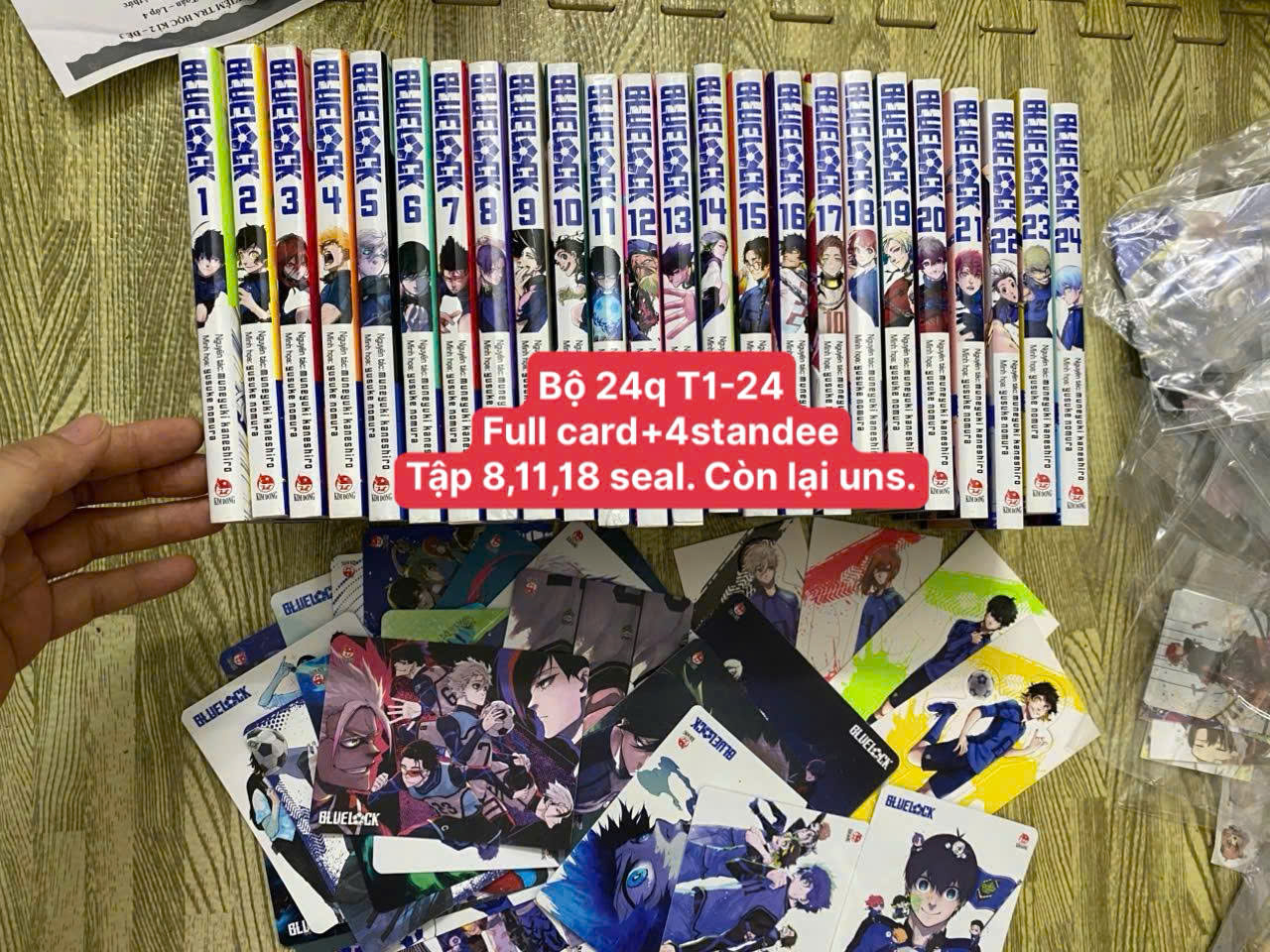 (full card+4stand) Bộ 24q vở Blue Lock Bluelock T1-24 full card + 4 standee