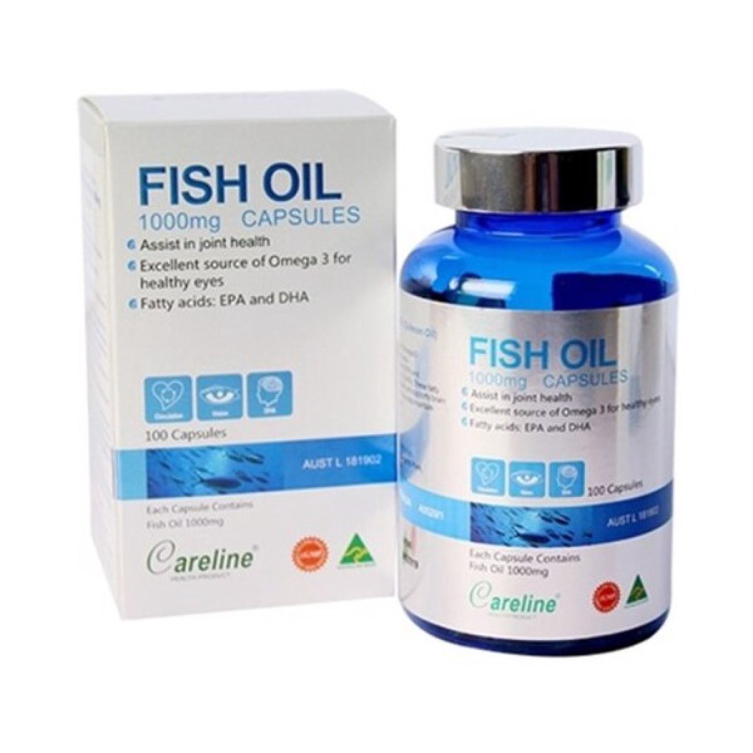 HÀNG CHÍNH HÃNG Viên Uống Bổ Sung Omega Dầu Cá Fish Oil 1000mg Careline -