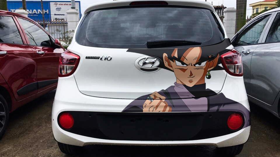 Tem Dán Huyndai I10 Hoạt Hình Songoku Cốp Sau Đuôi Xe