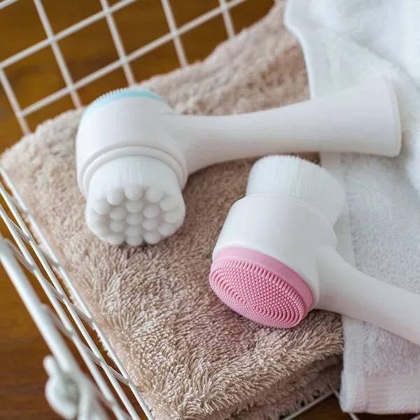Cọ rửa mặt massage silicon 2 đầu - hàng nhập khẩu