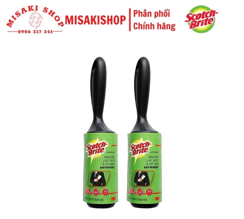 Gói 2 cây lăn bụi scotch brite 3m đa năng - lớp keo siêu dính | xa010909407 | misakishop