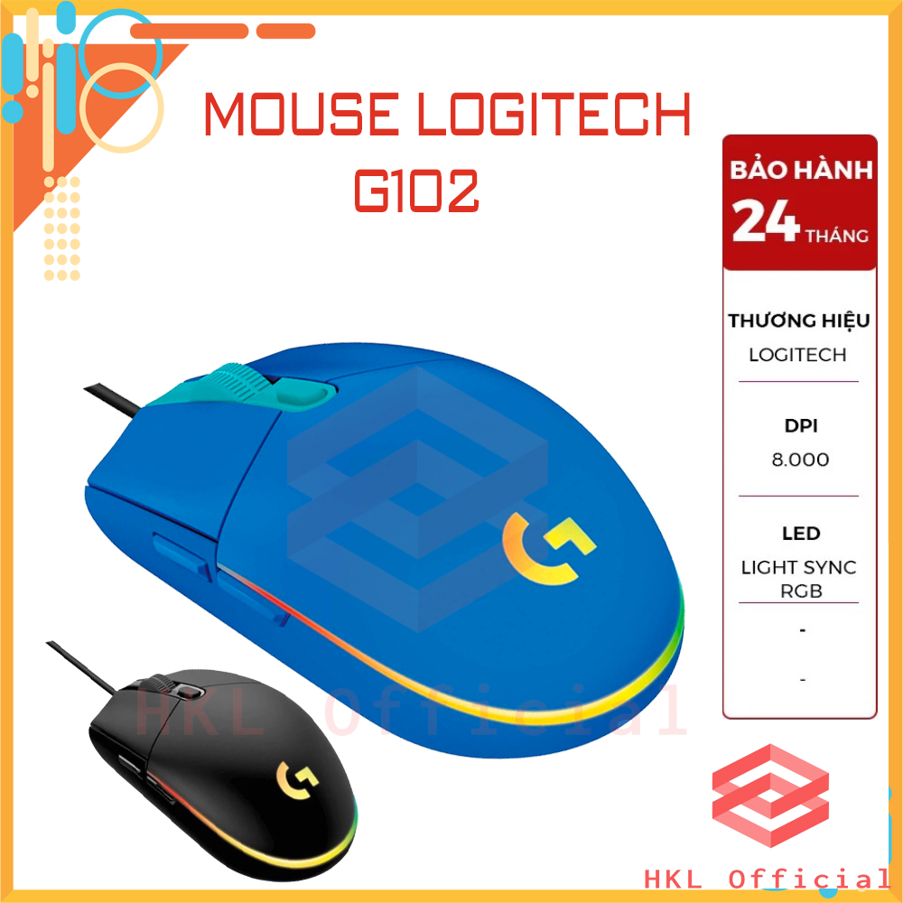 Logitech G102, Chuột Chơi Game Có Dây Logitech G102 8000DPI RGB 6 Phím, Chuột có dây cao cấp, Chuột chơi game, Chuột máy tính siêu víp, Chuột Chơi Game Phổ Thông | Bảo Hành 24 Tháng