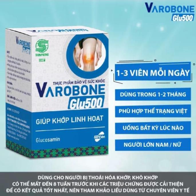 Varobone Glu500 Glucosamin 500mg hộp 6 vỉ x 10 viên nang Shinpoong