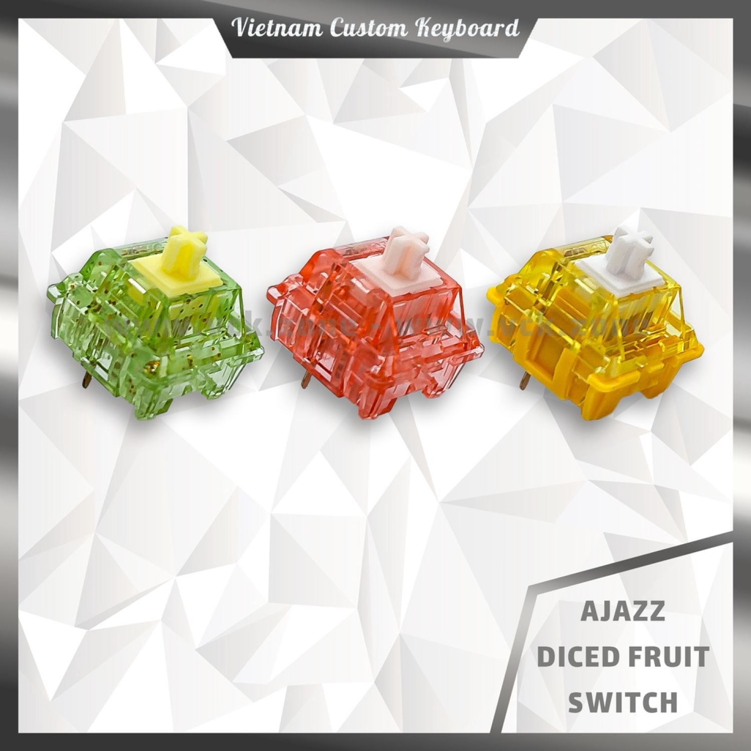 Ajazz diced fruit switch | kiwi | peach | banana | màu đẹp hiệu năng cao | ajazz x huano | vck