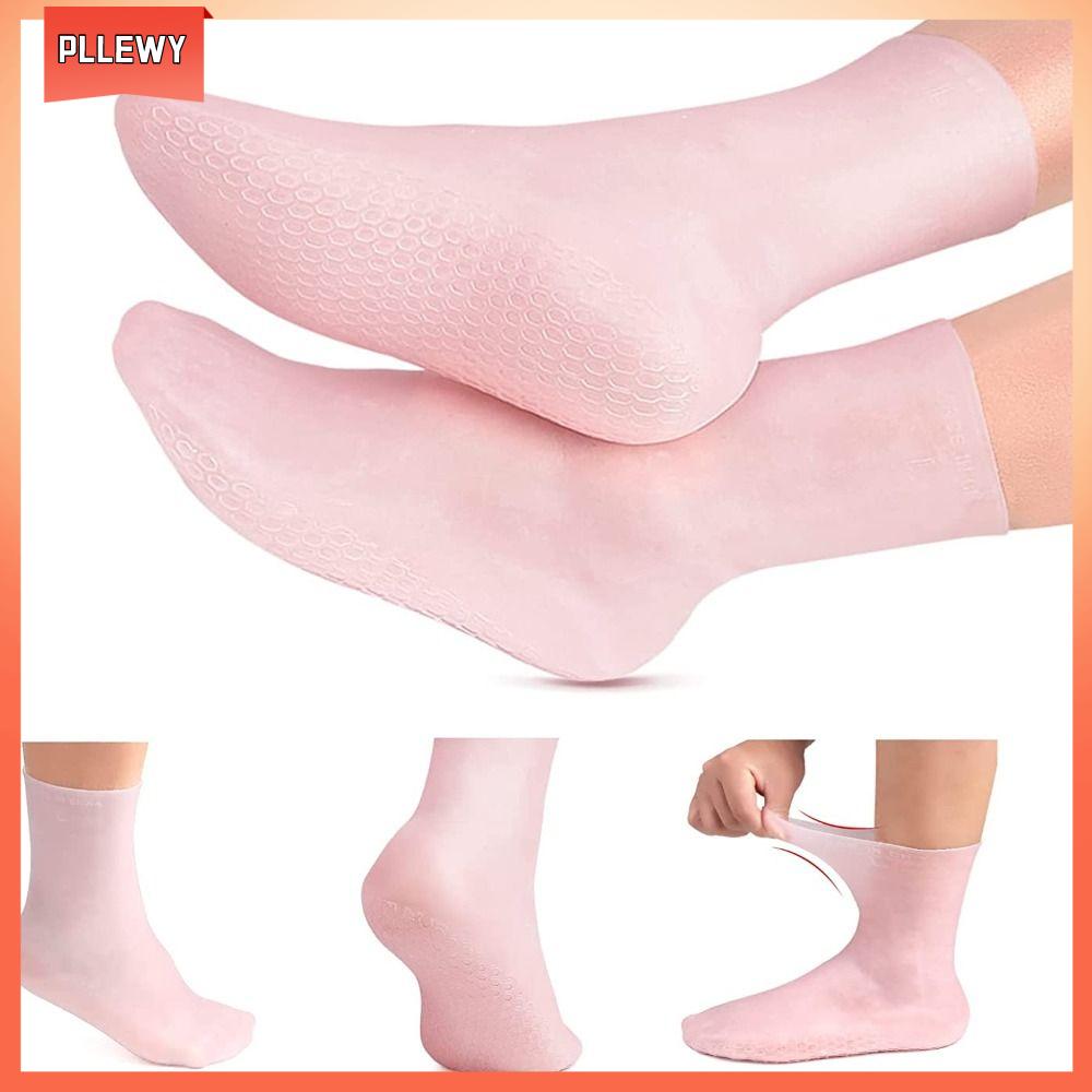 PLLEWY Tái sử dụng Nhà Spa Silicon mềm Để sửa chữa nứt Vớ chăm sóc chân Vớ chăm sóc chân Vớ chăm sóc móng chân Spa chân Vớ silicon dài Vớ giữ ẩm