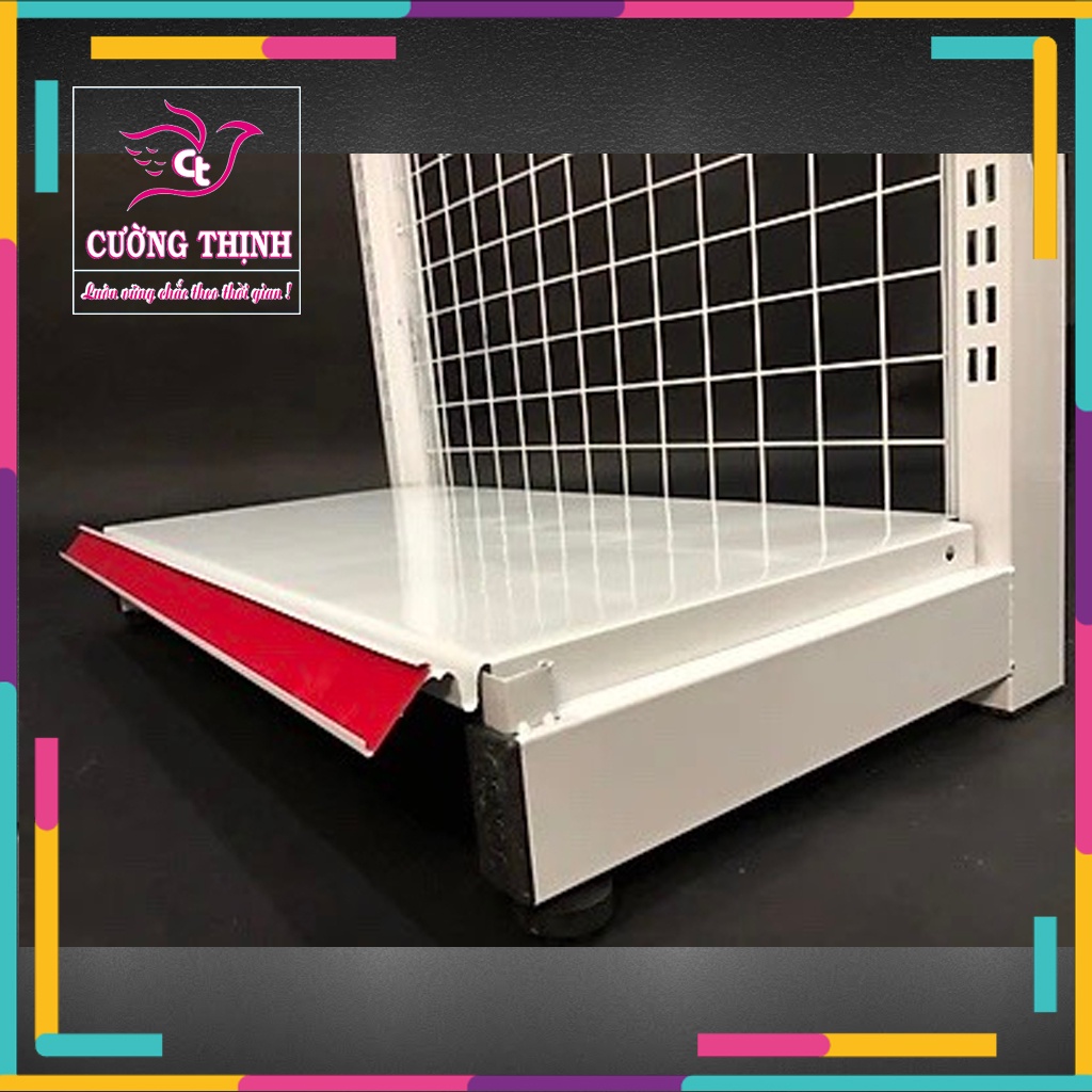 Kệ siêu thị đơn áp tường dài 90 rộng 35cm cao 150cm x 4 tầng
