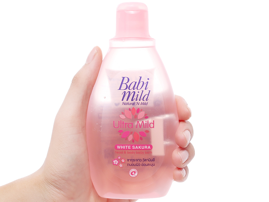 Com bo 4 chai sữa tắm gội trẻ em baby mild white shakura 200ml
