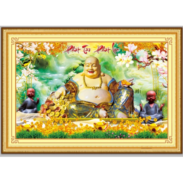 Tranh đính đá Phát tài phát lộc kích thước 75*50cm