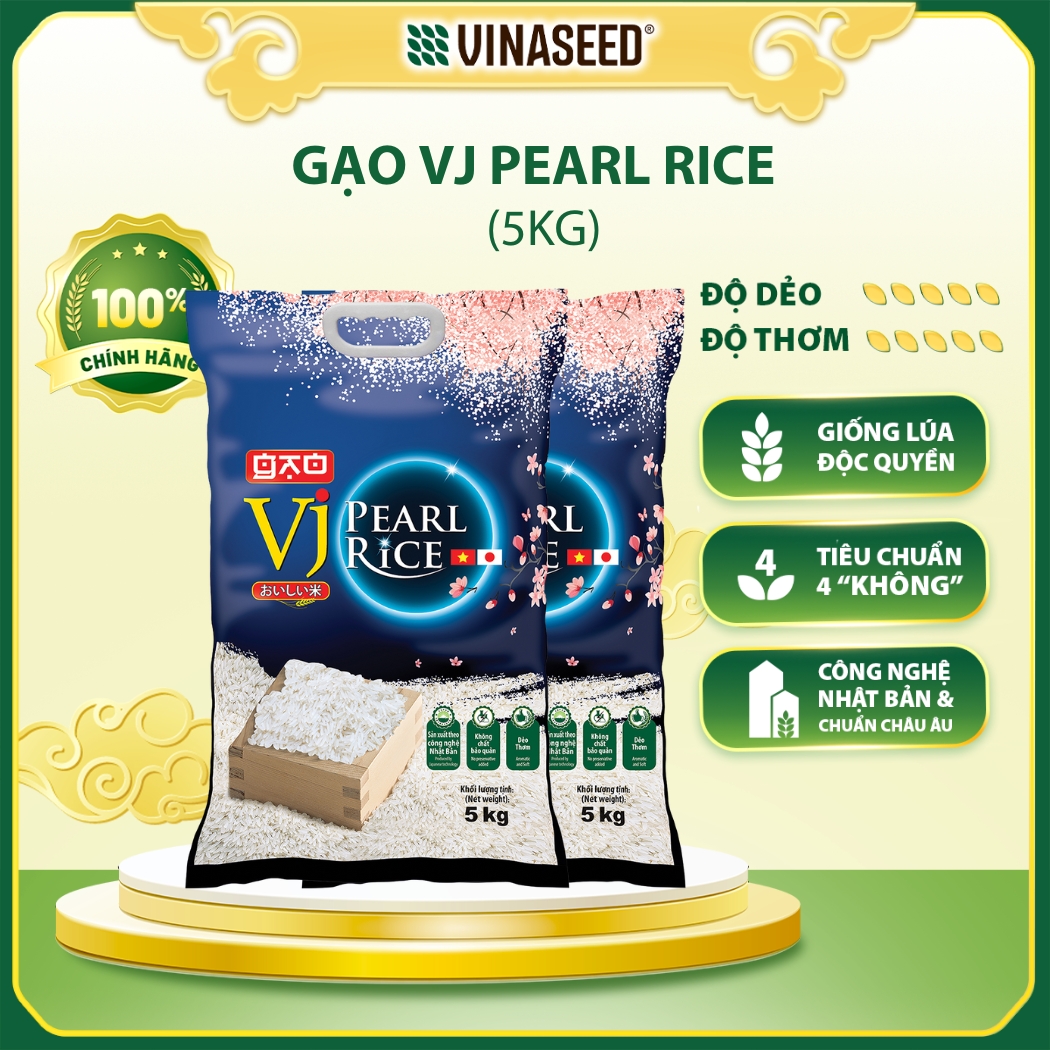 Combo 2 Gạo VJ Pearl Rice Vinaseed túi 5kg