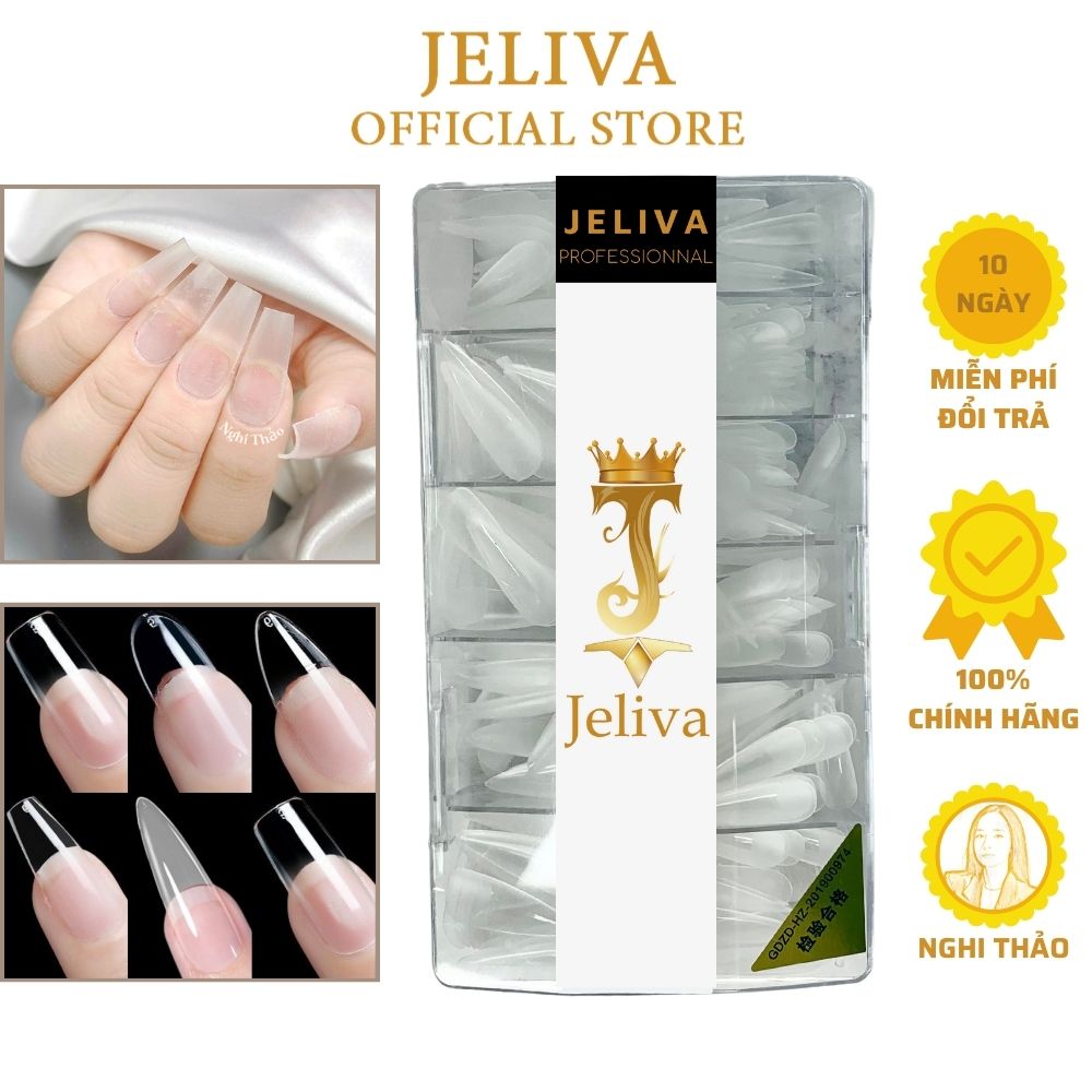 Móng úp tay nhám jeliva a hộp 500 móng