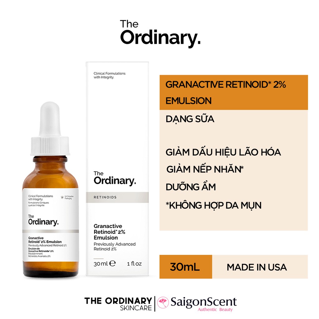 Tinh chất chống lão hóa The Ordinary Granactive Retinoid 2% Emulsion