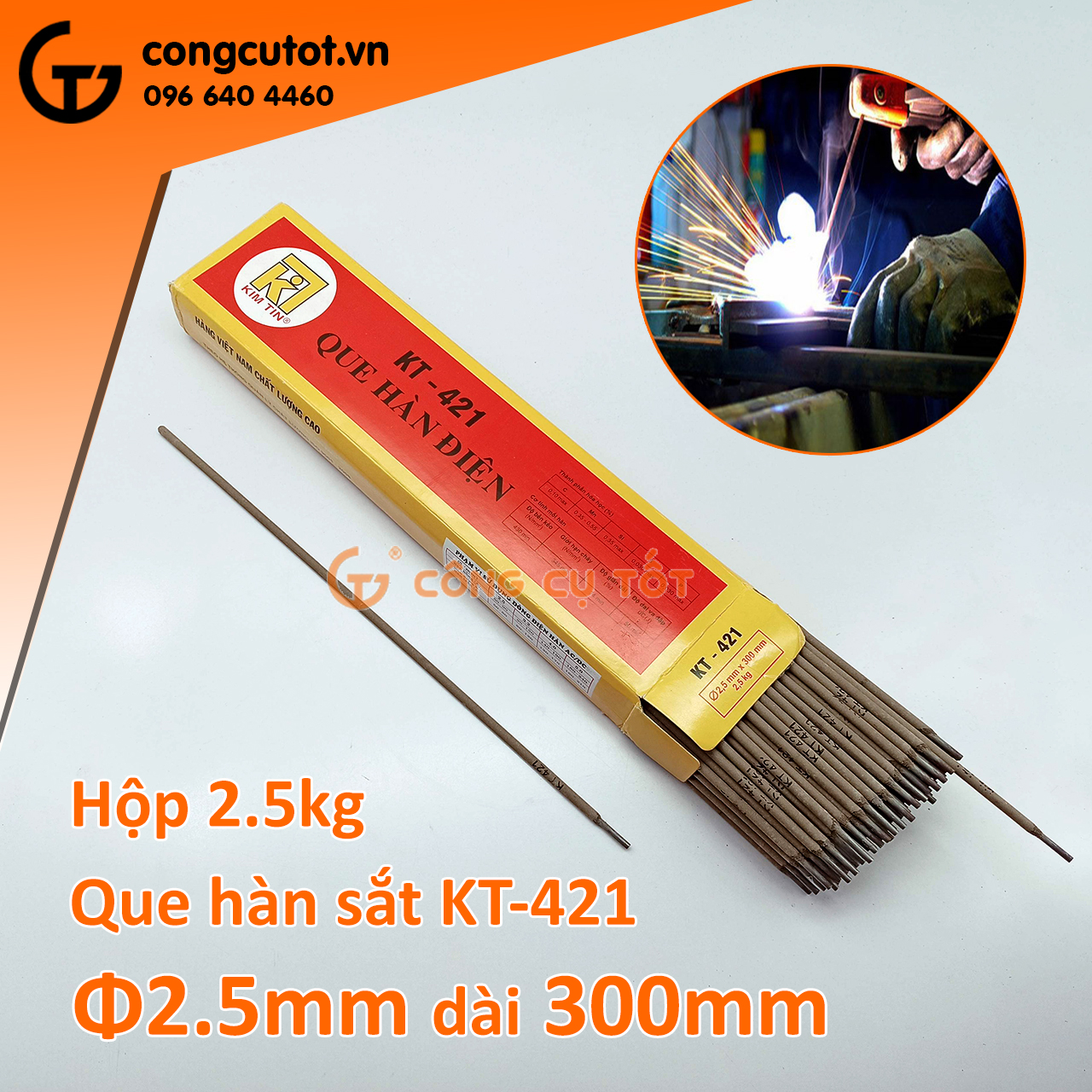 Que hàn sắt kim tín kt-421 size tùy chọn