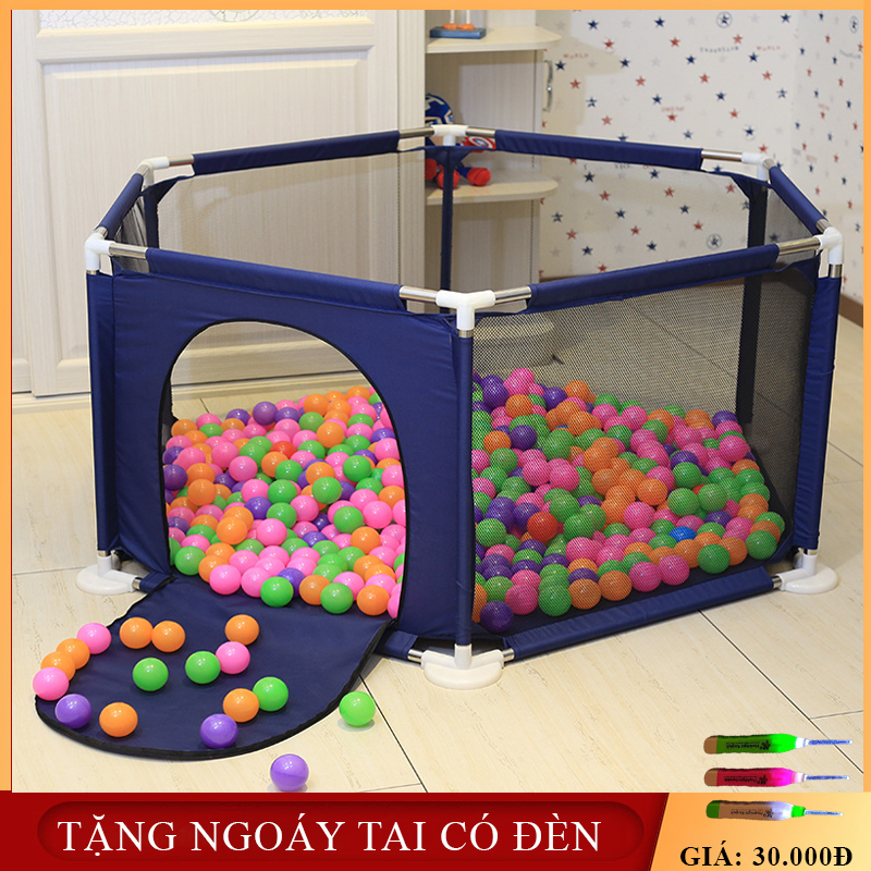 (TẶNG KÈM 10 BÓNG) Lều bóng- cũi bóng - nhà banh khung thép không gỉ chắc chắn an toàn cho trẻ từ 6 tháng tuổi