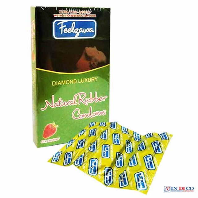 Bao cao su siêu mỏng hương dâu Feelzawa ( Hộp 10cái)